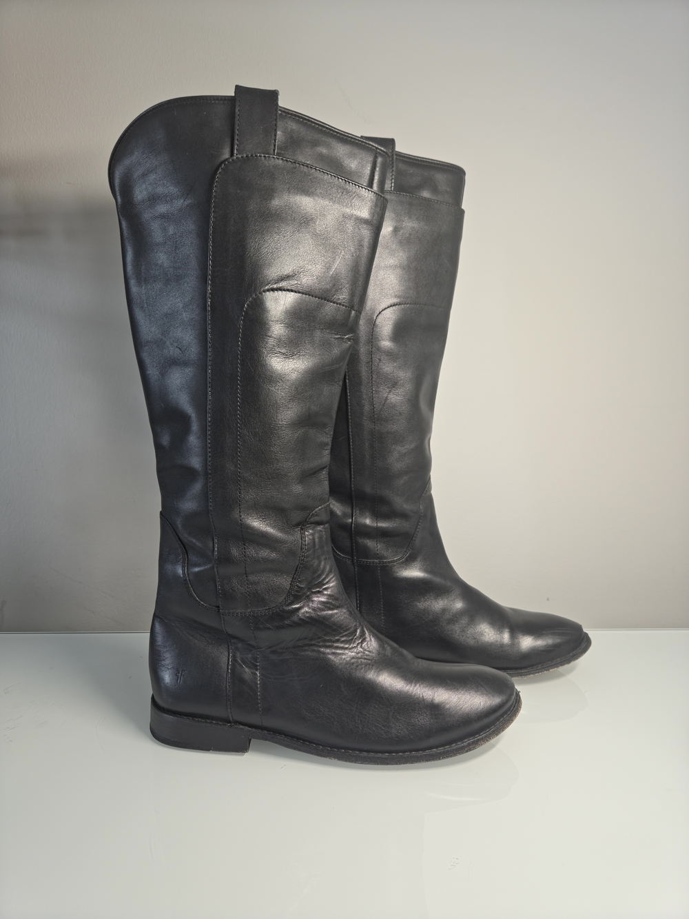 Frye Black Leather Over-the-Knee Riding Boots - Women